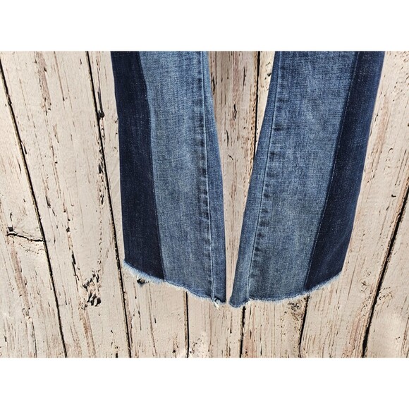 ALK Women's 2 Cabi Hi-Low Cropped Kick Back Low Rise Denim Blue Jean Ankle Pants - Picture 4 of 9